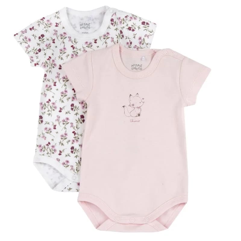 CHICCO ΣΕΤ 2 ΤΜΧ ΦΟΡΜΑΚΙΑ ΚΟΝΤΟ ΜΑΝΙΚΙ ΡΟΖ ΛΕΥΚΟ 100263