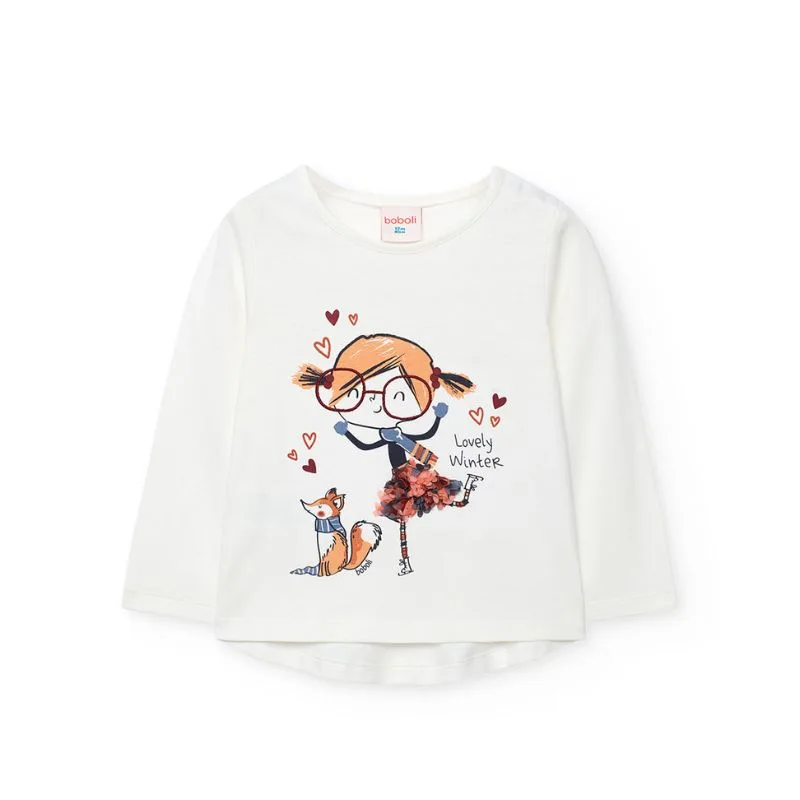 BOBOLI ΜΠΛΟΥΖΑ OFF WHITE ΜΕ ΚΟΡΙΤΣΑΚΙ 212128
