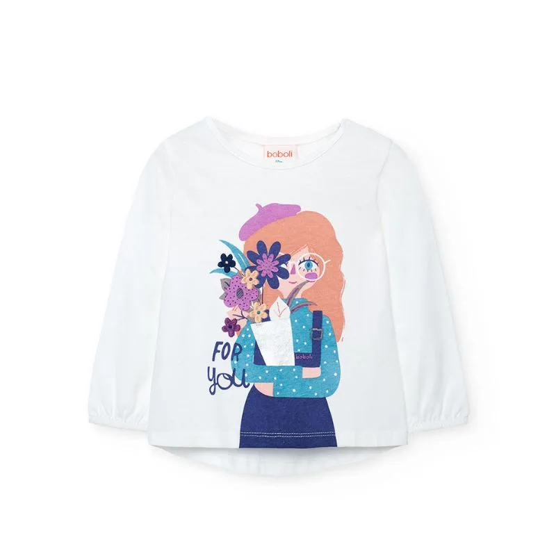 BOBOLI ΜΠΛΟΥΖΑ OFF WHITE ΜΕ ΚΟΡΙΤΣΑΚΙ 222118