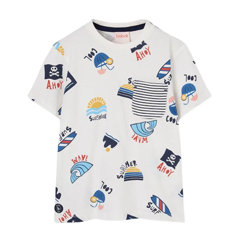 BOBOLI ΜΠΛΟΥΖΑ ΚΟΝΤΟ ΜΑΝΙΚΙ OFF WHITE 503132