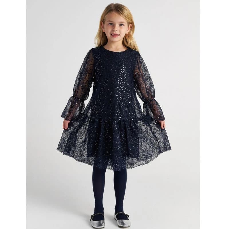 TC SAPHIRE SEQUIN LACE DRESS KID ΦΟΡΕΜΑ ΜΠΛΕ Τ7780