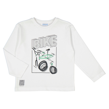 MAYORAL ΜΠΛΟΥΖΑ ΚΟΝΤΟ ΜΑΝΙΚΙ BIKE ΛΕΥΚΟ 3051