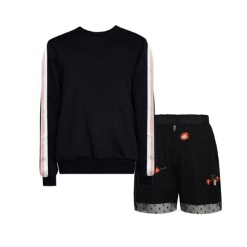 TWO IN A CASTLE ΣΕΤ ΜΠΛΟΥΖΑ ΜΑΚΡΥ ΜΑΚΙΝΙ ΜΕ ΚΟΝΤΟ ΠΑΝΤΕΛΟΝΙ ΜΑΥΡΟ T6627