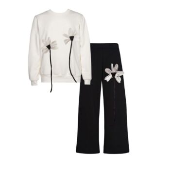 TWO IN A CASTLE FLOWERTOPIA SET ΣΕΤ ΜΠΛΟΥΖΑ ΤΡΙΣΔΙΑΣΤΑΤΟ ΛΟΥΛΟΥΔΙ ΜΑΥΡΟ ΠΑΝΤΕΛΟΝΙ T6651