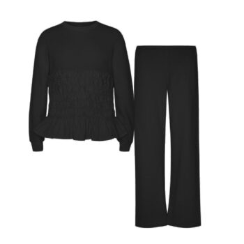 TWO IN A CASTLE ΜΟΝΟΧΡΩΜΟ ΣΕΤ ΜΠΛΟΥΖΑ ΚΟΡΣΕΣ ΚΑΙ ΙΣΙΟ ΠΑΝΤΕΛΟΝΙ ΜΑΥΡΟ T6724