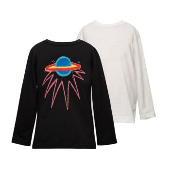 TWO IN A CASTLE ΣΕΤ ΔΥΟ ΜΠΛΟΥΖΕΣ UNIVERSE OF LOVE ΜΑΥΡΗ ΚΑΙ ΛΕΥΚΗ Τ6862