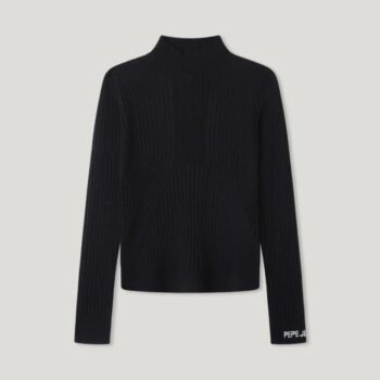 PEPE JEANS ΜΠΛΟΥΖΑ ΜΑΚΡΥ ΜΑΝΙΚΙ ΠΛΕΚΤΗ ΜΑΥΡΟ PG7000008