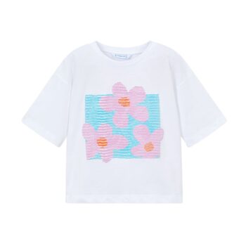 MAYORAL ΜΠΛΟΥΖΑ ΚΟΝΤΟ ΜΑΝΙΚΙ ΛΕΥΚΟ ΛΙΛΑ 3016